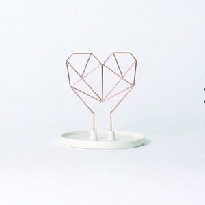 Imm Coxet Porcelain Wire Heart Jewelry Holder Trinket Dish